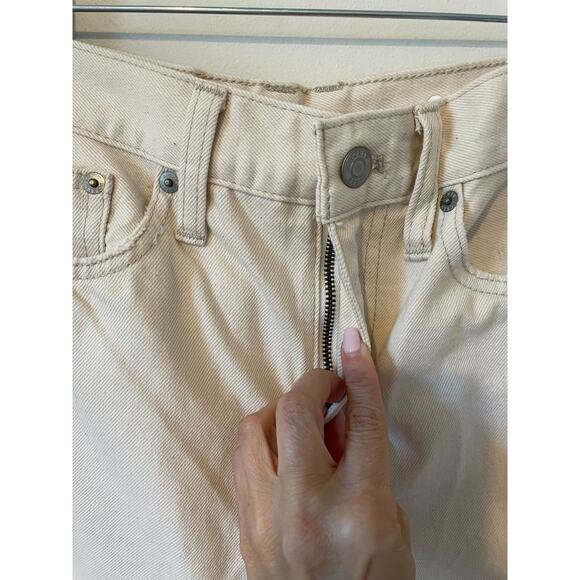 J. Crew High Rise Slouchy Boyfriend Denim Jeans Bone Cream Size 25 NEW - Picture 5 of 7